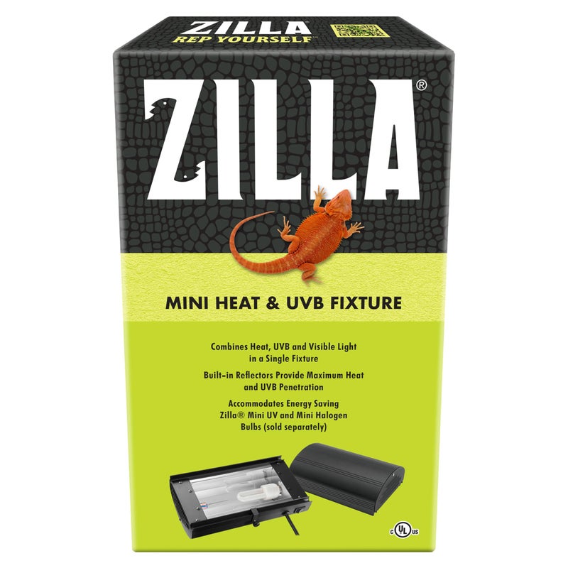 Zilla Reptile Terrarium Enclosure Mini Heat & UVB Light Fixture (Bulb Sold Separately), White, 1 Count (Pack of 1) - Image 2